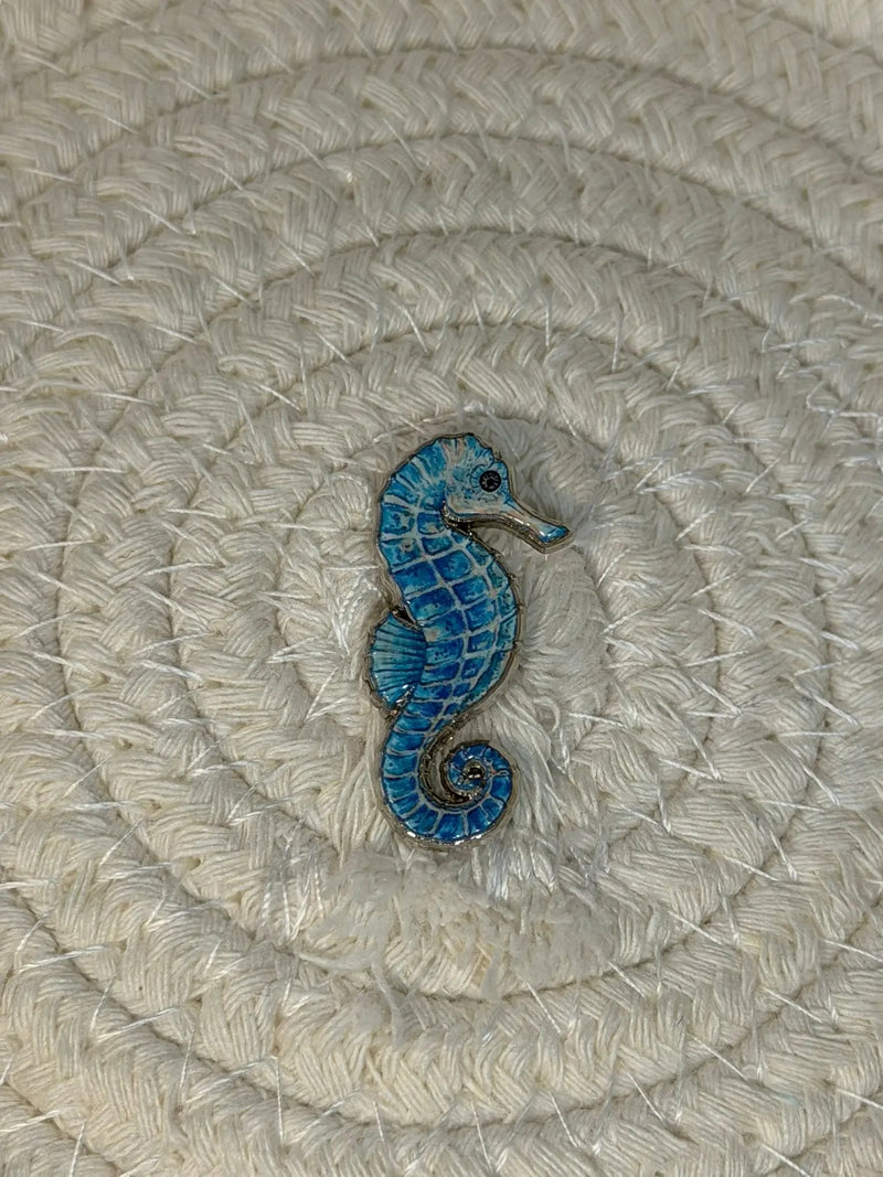 Sticker Métallique – Hippocampe Bleu